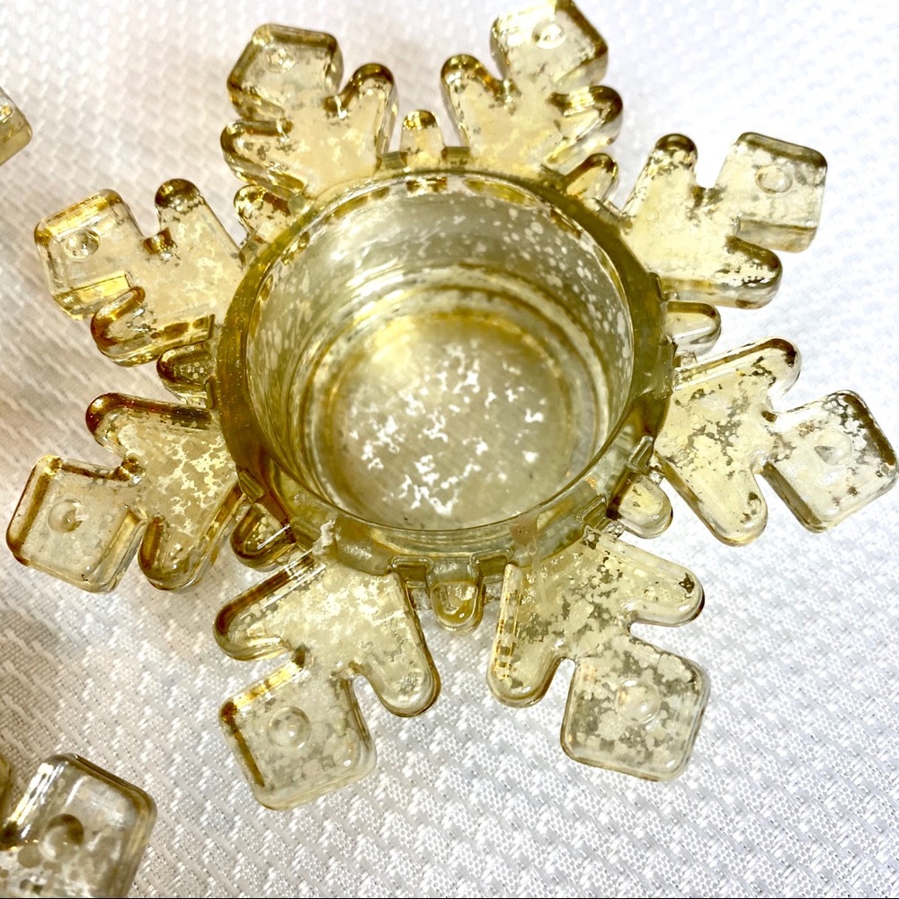 3 Tea Light Gold/Silver Holder snowflake/fun shape